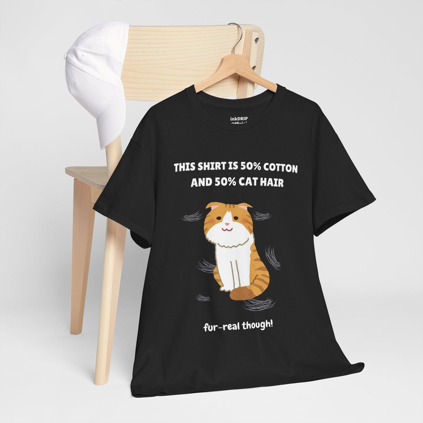 "Half Cotton and Half Cat Hair" Funny T-Shirt