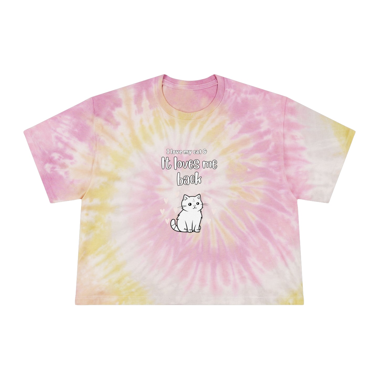 I Love My Cat - Women's Tie-Dye Crop Tee