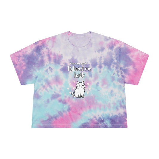 I Love My Cat - Women's Tie-Dye Crop Tee