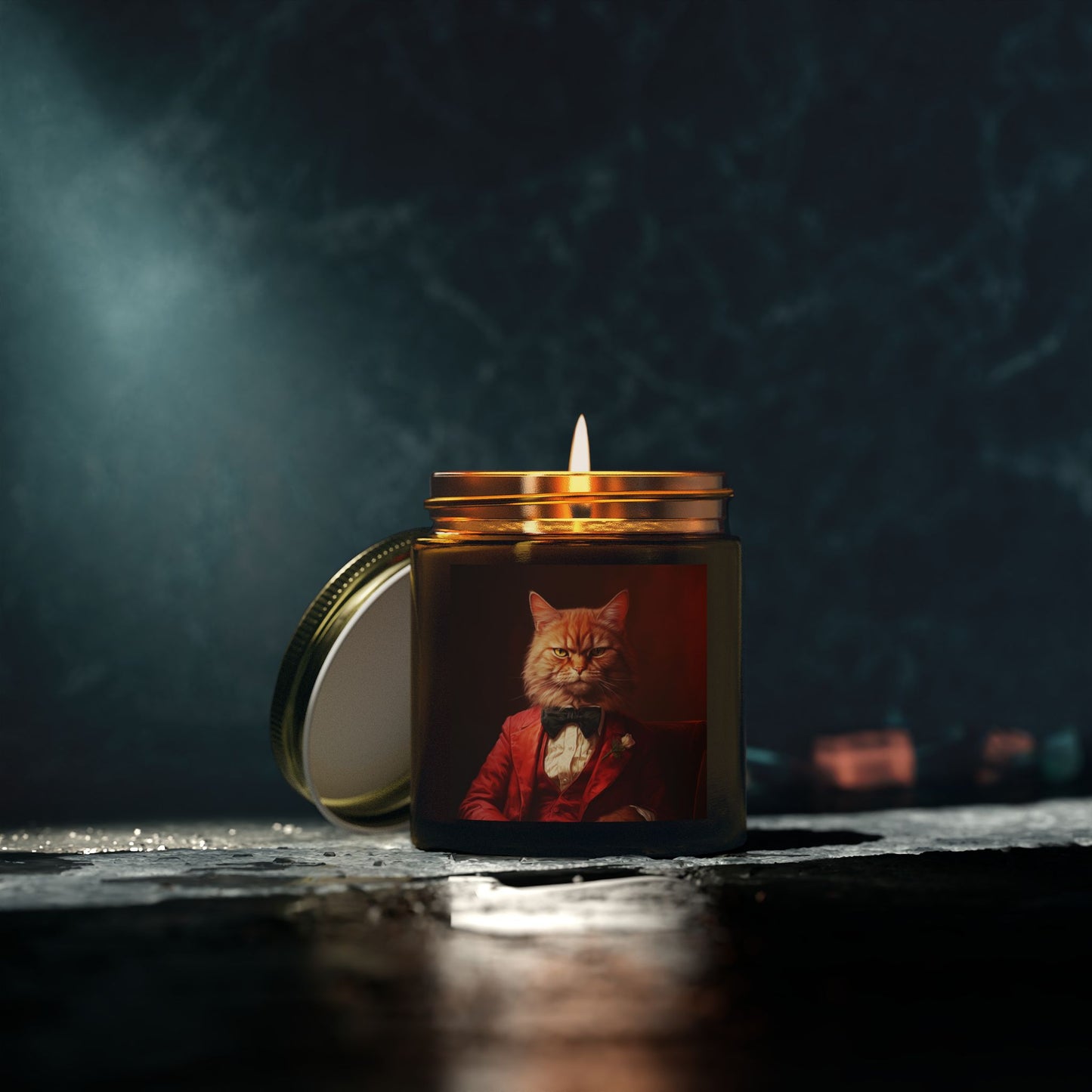 "Elegant Cat" - Eco-Friendly Scented Candle - Coconut Apricot Wax