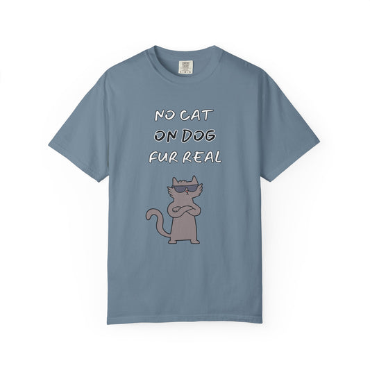 "No Cat, On Dog" Funny Gen-Z Slang Cat T-Shirt