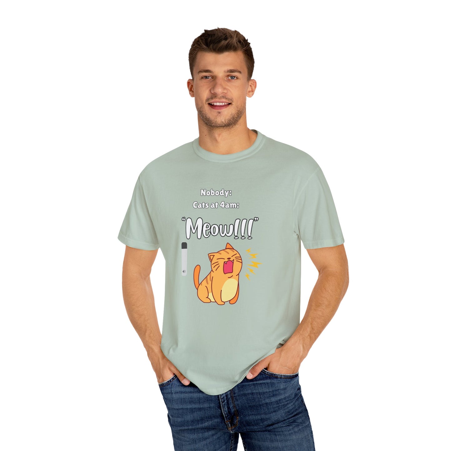 "Cats at 4am: Meow!!!" Funny T-Shirt