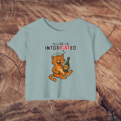 "IntoxiCATed" Crop-Top Shirt for Women