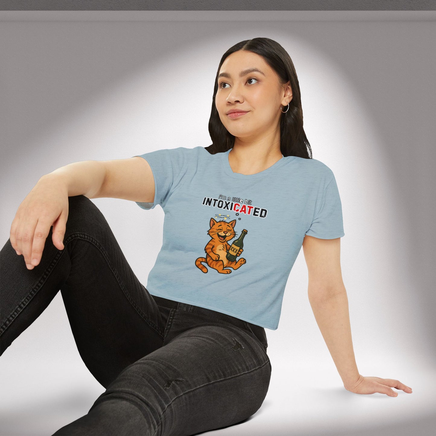 "IntoxiCATed" Crop-Top Shirt for Women