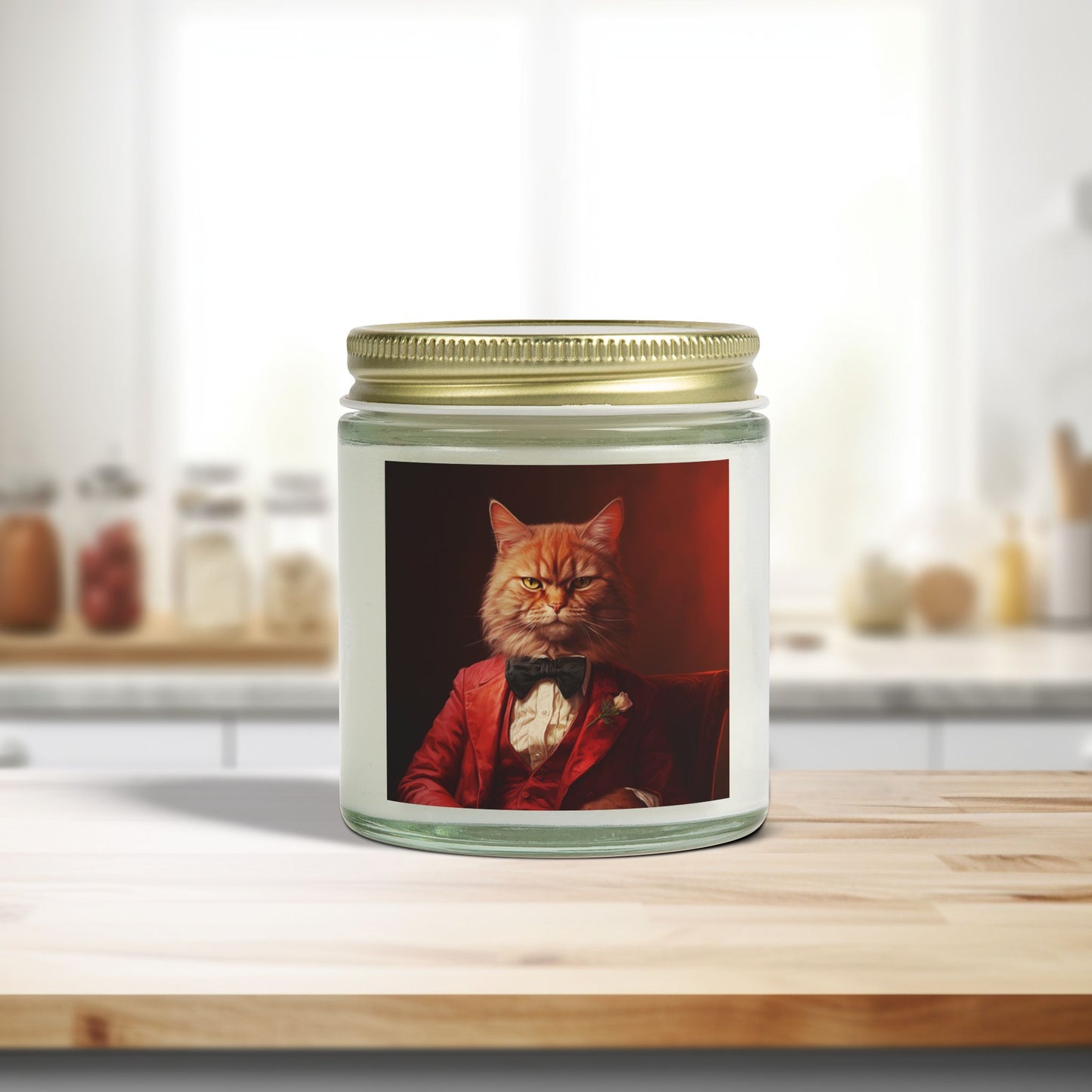 "Elegant Cat" - Eco-Friendly Scented Candle - Coconut Apricot Wax