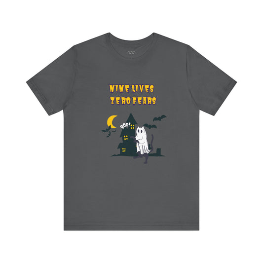 Nine Lives, Zero Fears Halloween Unisex Shirt
