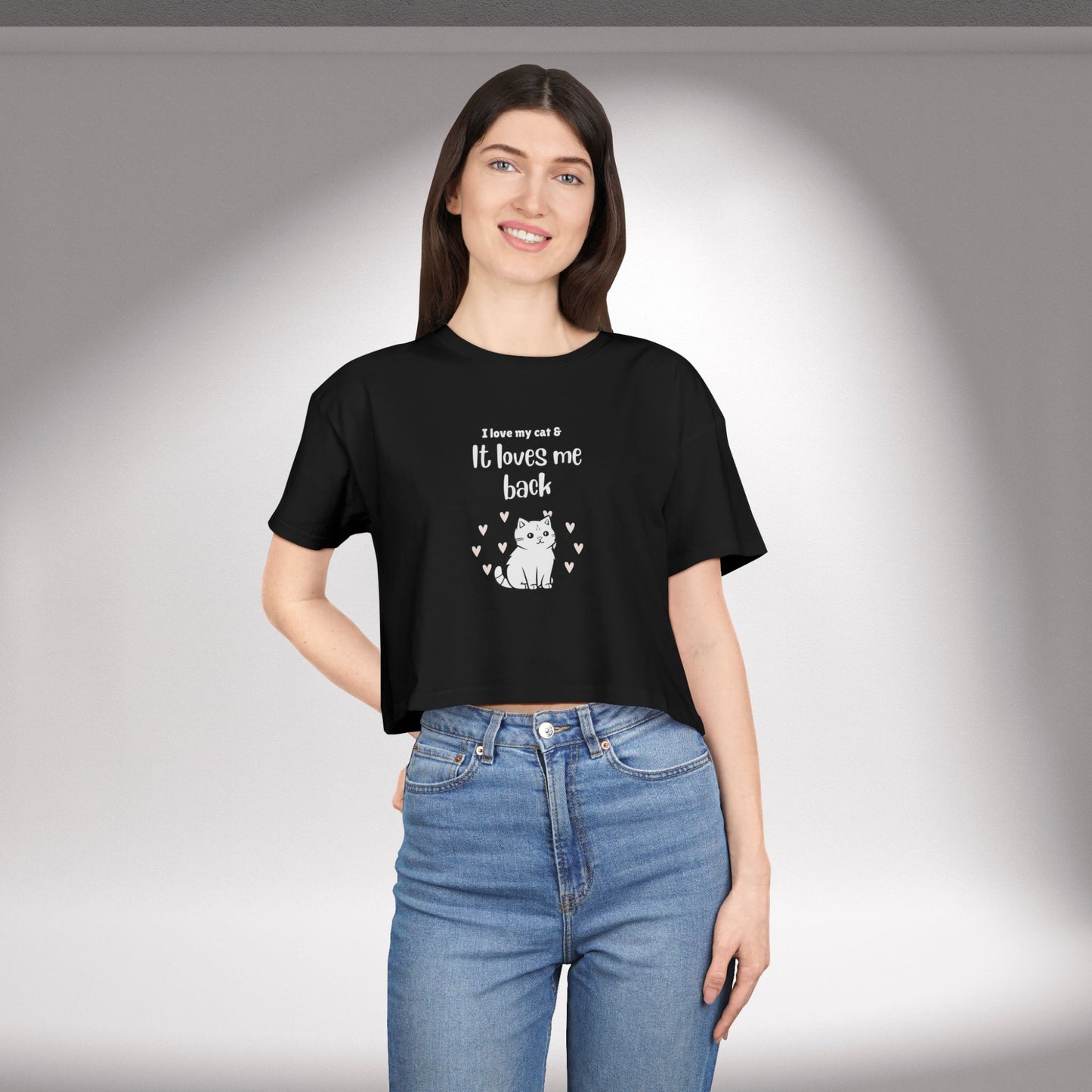 My Cat Loves Me - Women's Crop Tee