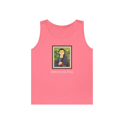 Meowna Lisa Funny Unisex Tank Top
