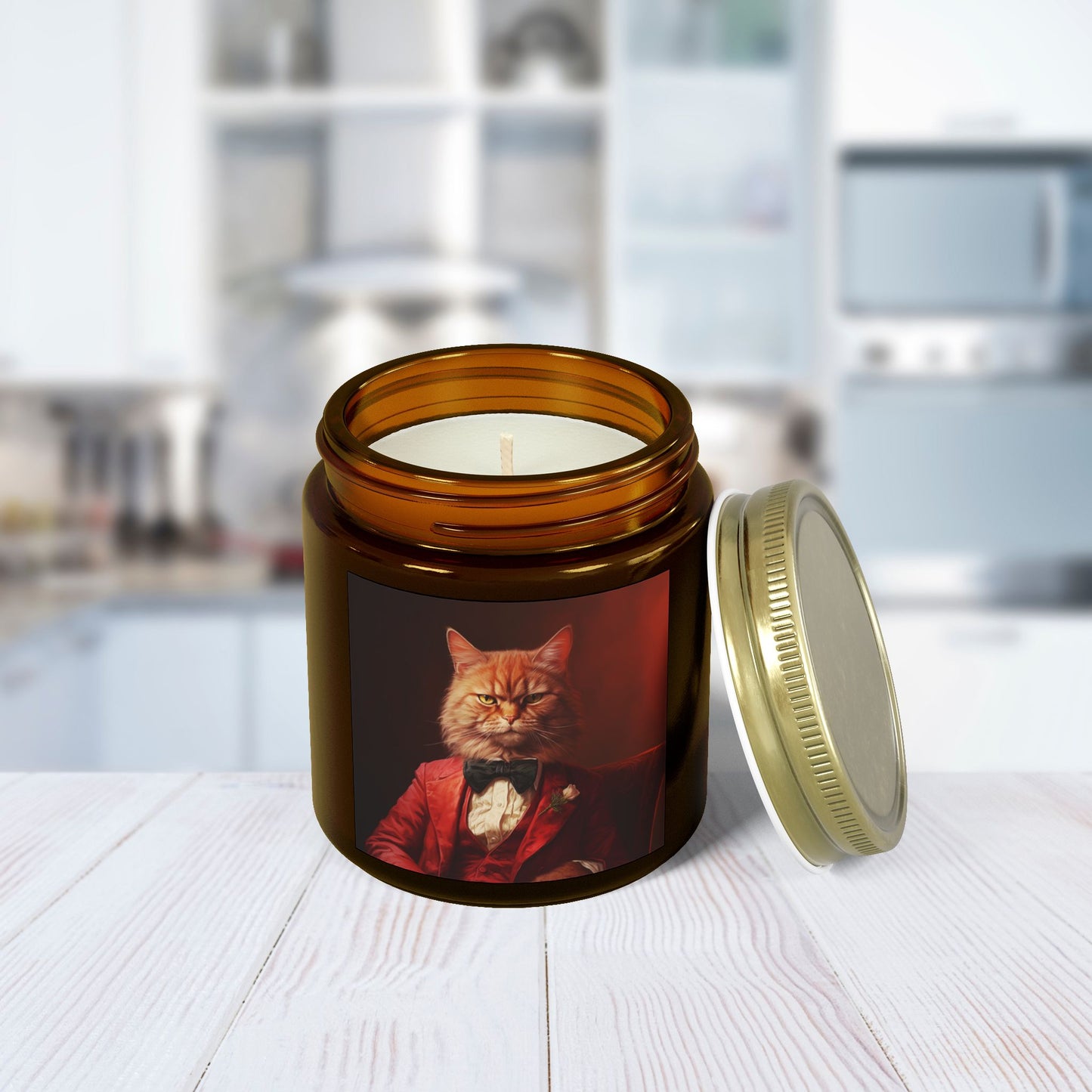 "Elegant Cat" - Eco-Friendly Scented Candle - Coconut Apricot Wax