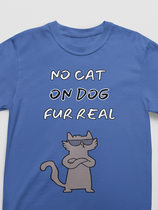 "No Cat, On Dog" Funny Gen-Z Slang Cat T-Shirt