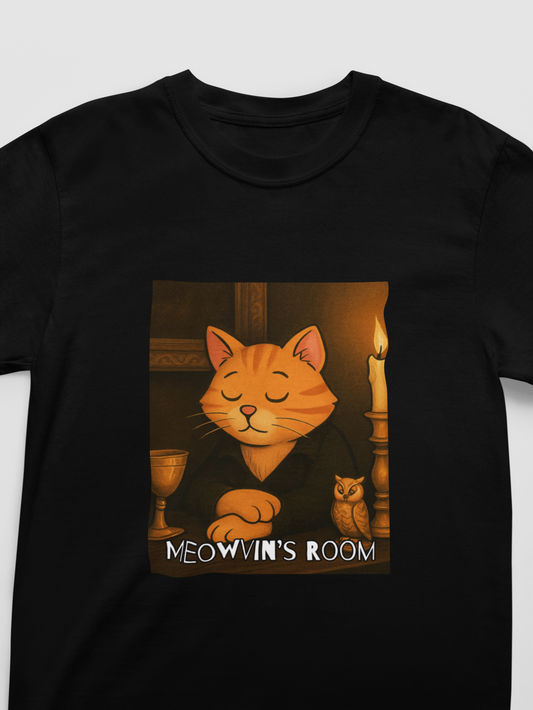 "Meowvin's Room" Men's Stylish Cat T-Shirt