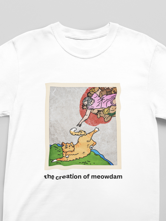 Creation of Meowdam Unisex T-Shirt (Bright Colors)