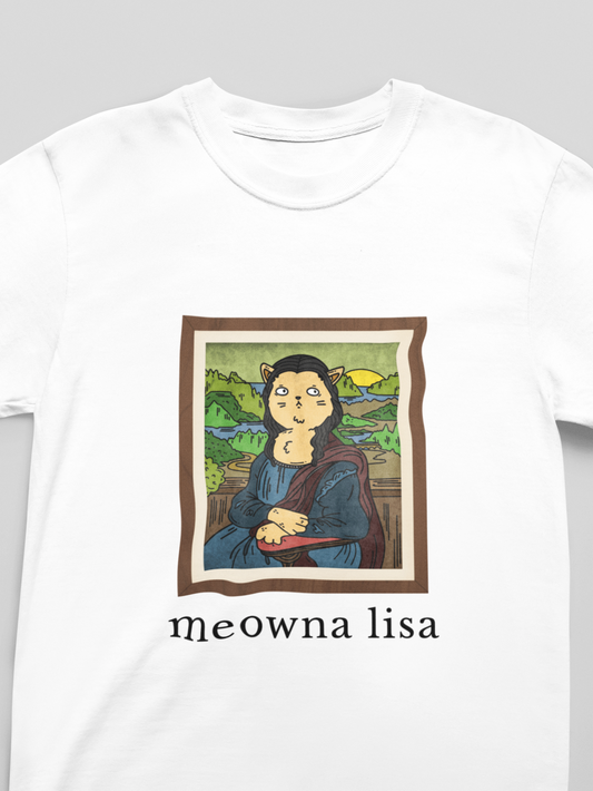 Meowna Lisa Unisex T-Shirt (Bright Colors)