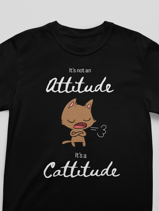 "Cattitude" Funny & Stylish Cat T-Shirt