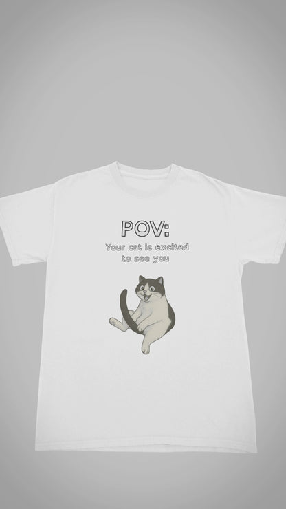 "Excited Cat" Funny Bold & Edgy T-Shirt