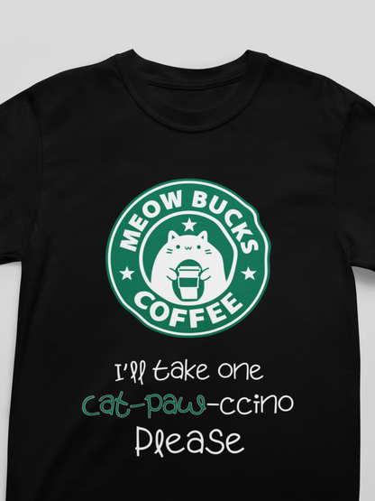 "Meowbucks Coffee" Funny Cat T-Shirt