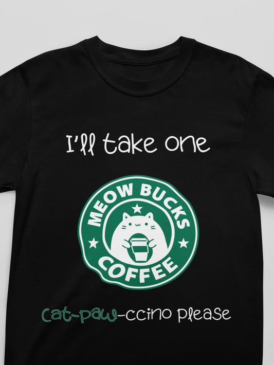 Meowbucks Coffee Men's/Unisex Cat T-Shirt