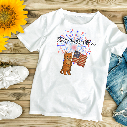 "Kitty in the USA" - Kids Tee